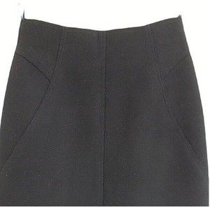 6267 Black Pencil Skirt High Waist Knee Length 100% Virgin Wool Wiggle Midi 40/4